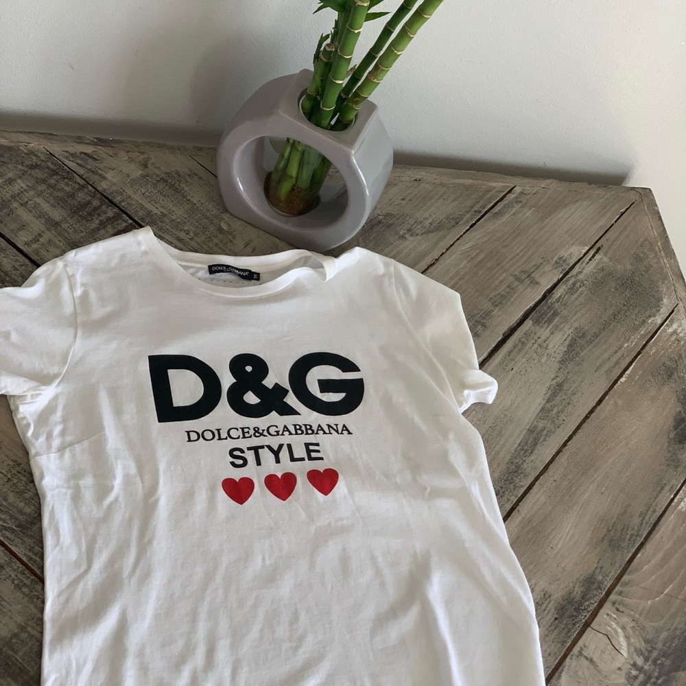 Dolce & Gabanna D & G Logo T-Shirt in White